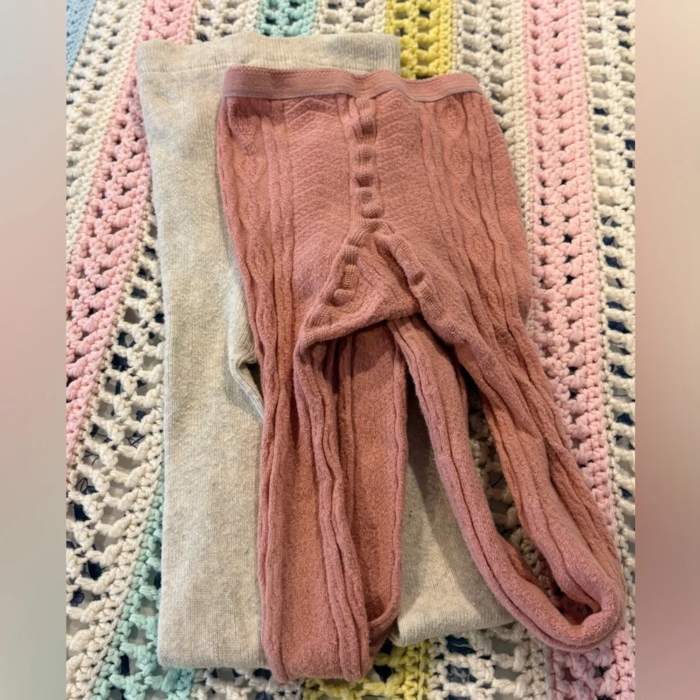 FREE WITH PURCHASE! Two Pairs Hanna Andersson Girls’ Tights, Size 120 & 130/140